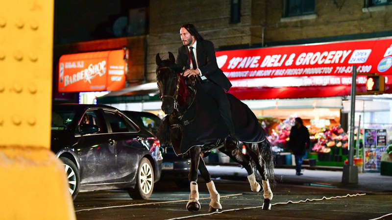 Illustration for article titled Everybody shut up and look at Keanu Reeves on a horse